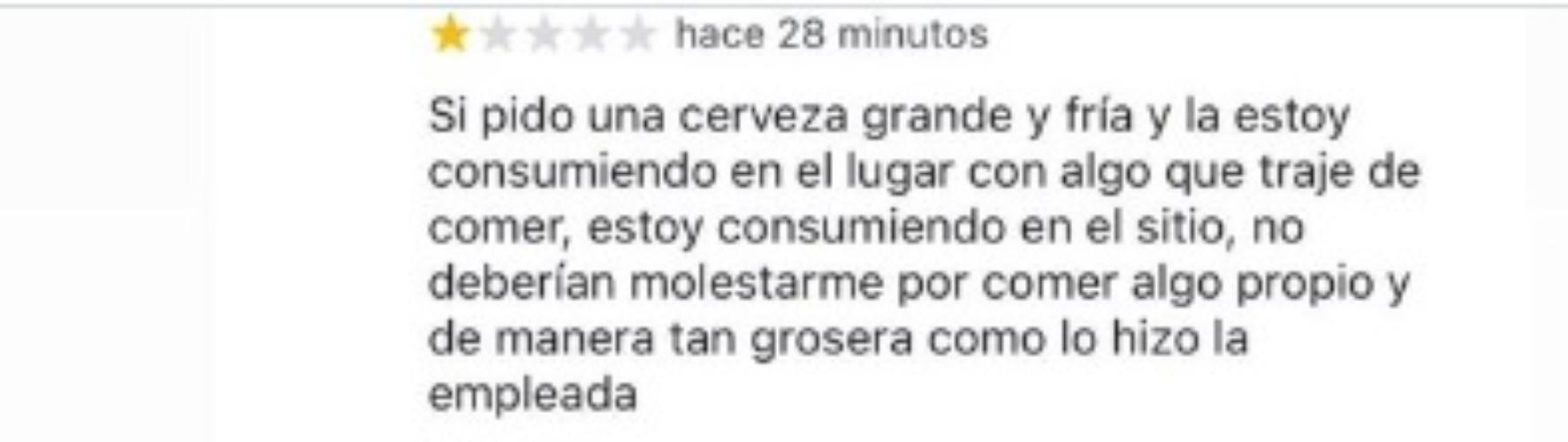 La reseña del cliente indignó a más de uno.