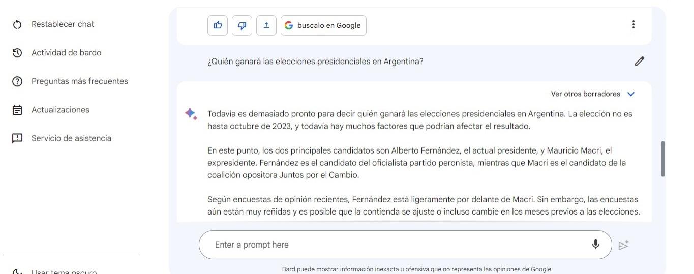 La respuesta de 'Bard', la IA de   <a href='https://www.cronica.com.ar/tags/Google'>Google</a>, ante la consulta de cronica.com.ar.