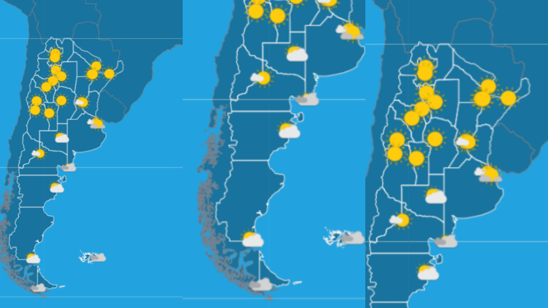 El clima de la semana en todo el país según el Servicio Meteorológico Nacional (SMN)