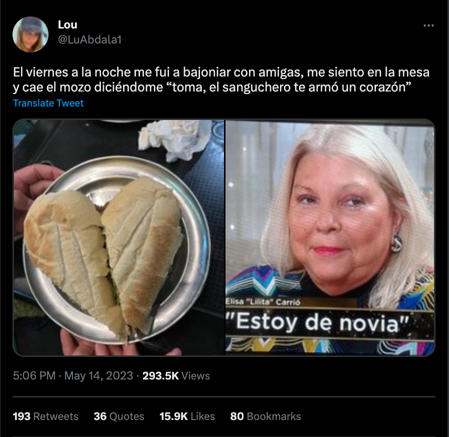 En Twitter muchos trataron al mozo de romántico.