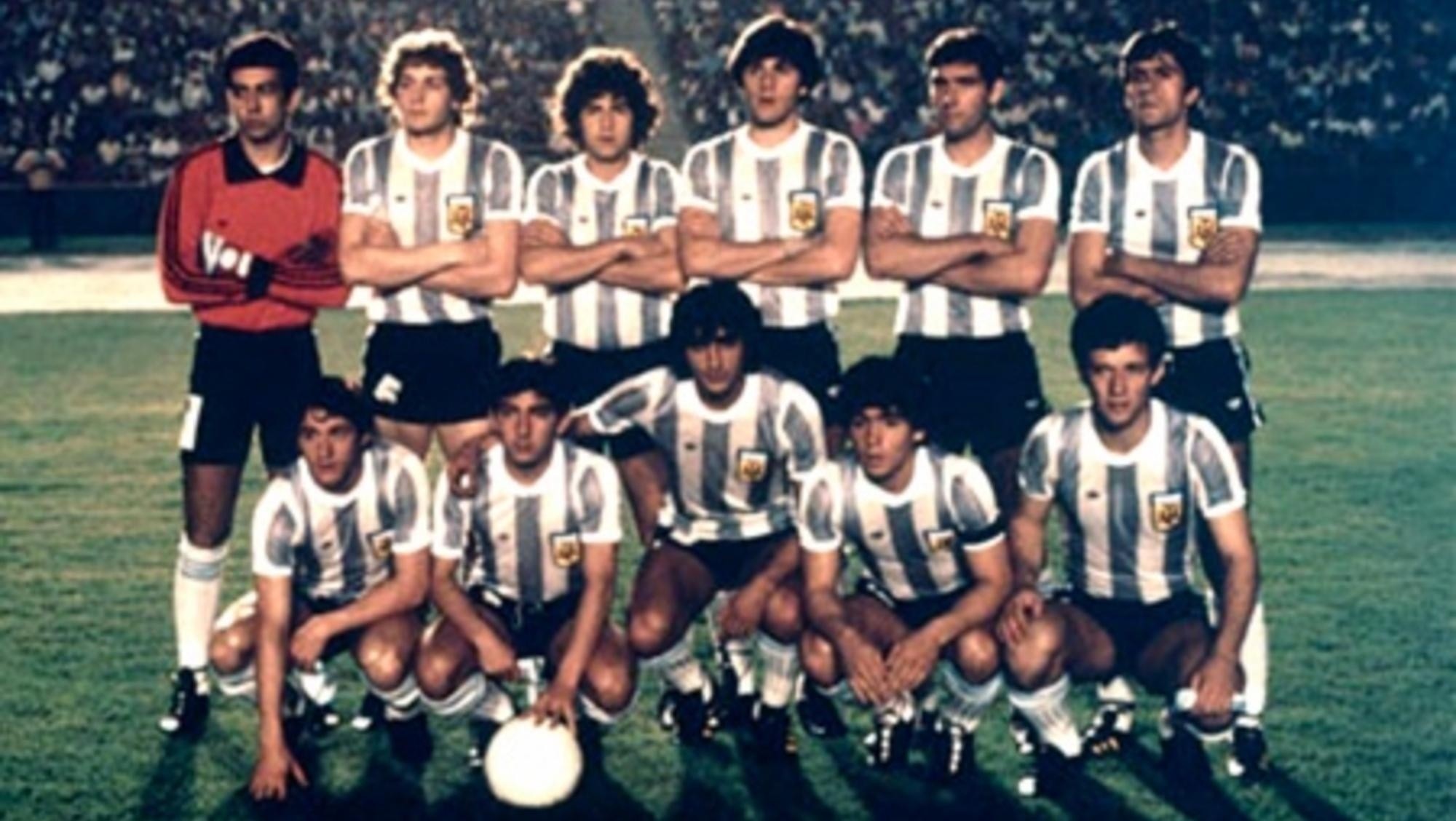 La Selección Argentina campeona en el Mundial juvenil de 1979 con un Maradona brillante.