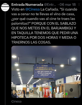 El cartel del cine que es viral y se sacó hace varios años (Twitter/@callatecarva).