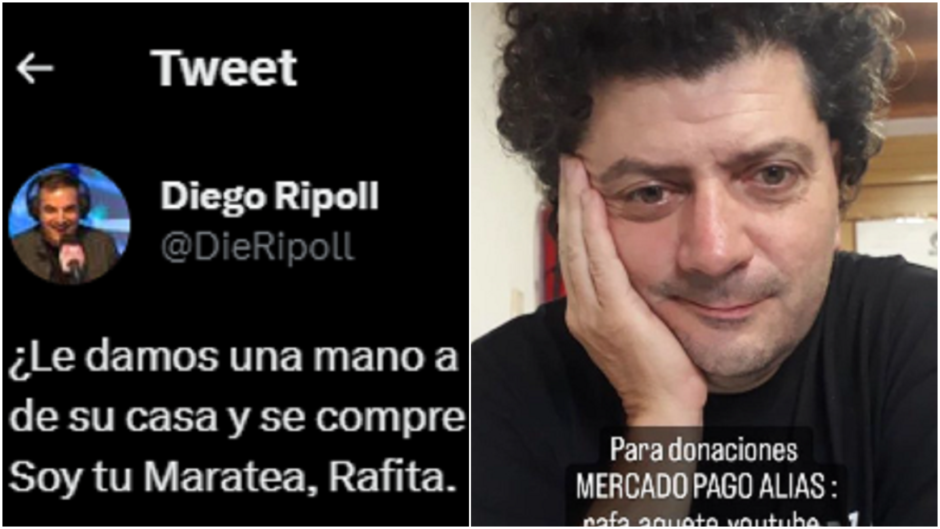 El conductor de radio y TV, Diego Ripoll inició una causa solidaria para ayudar al humorista Rafa Dominico y generó polémica en las redes.