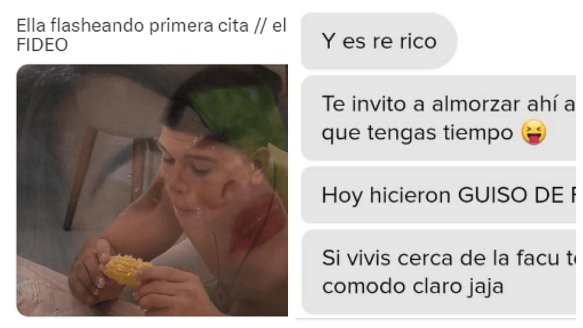 Una curiosa invitación a comer terminó en un debate viral (Twitter/Flormaidan_).