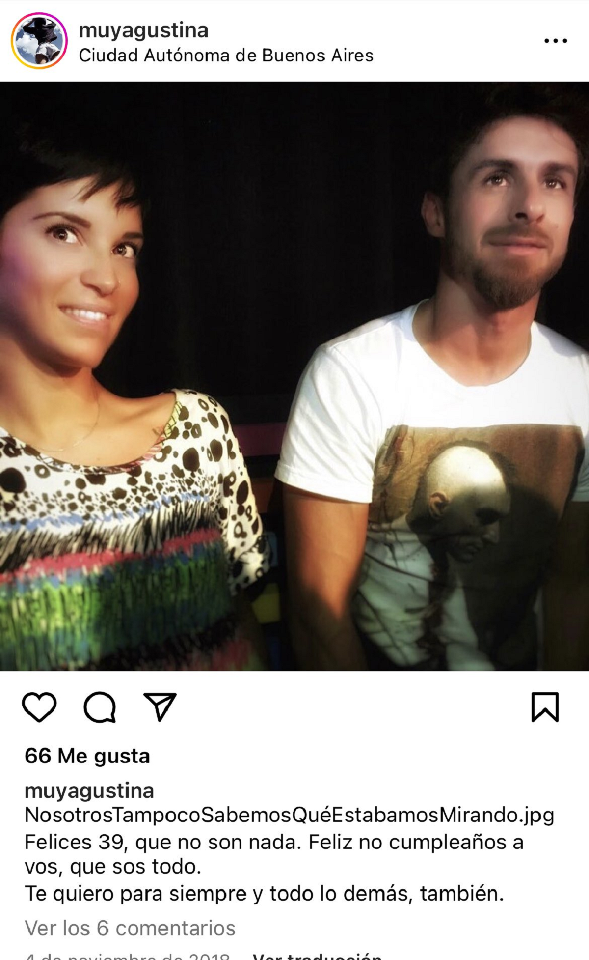 La foto de la ex pareja en cuestión.