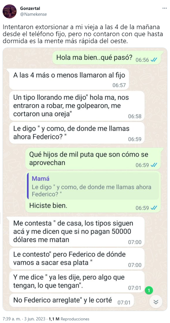 El intento de estafa que se volvió viral en Twitter. 