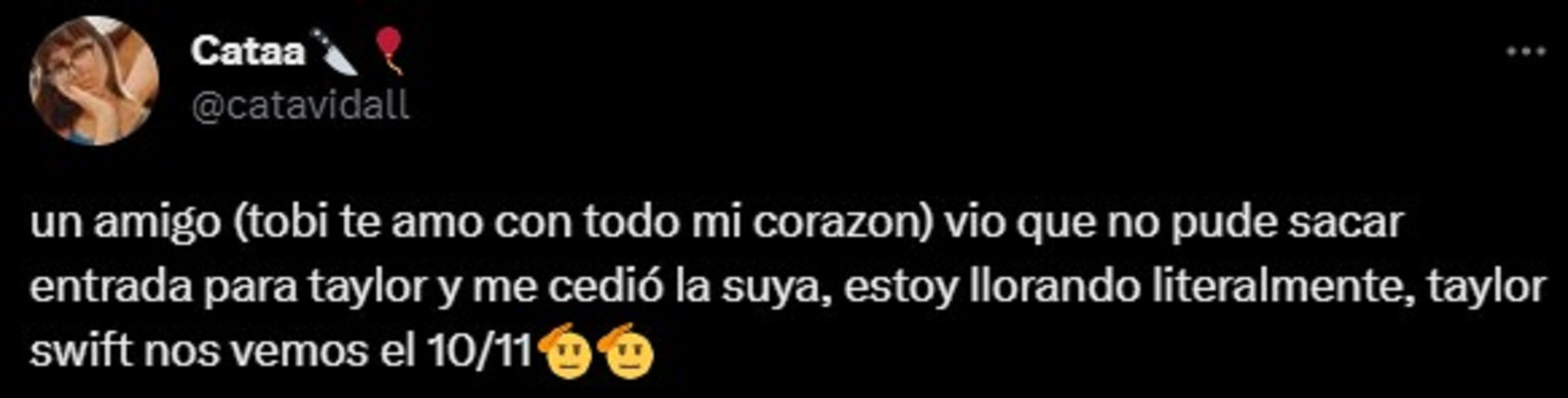 El tuit viral de la joven que sí va a ir a ver a Taylor Swift.