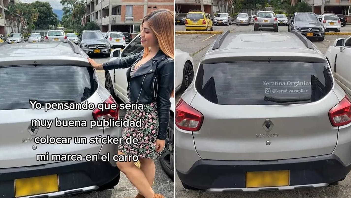 Pegó un sticker de su negocio en el auto y recibió un mensaje inesperado: 