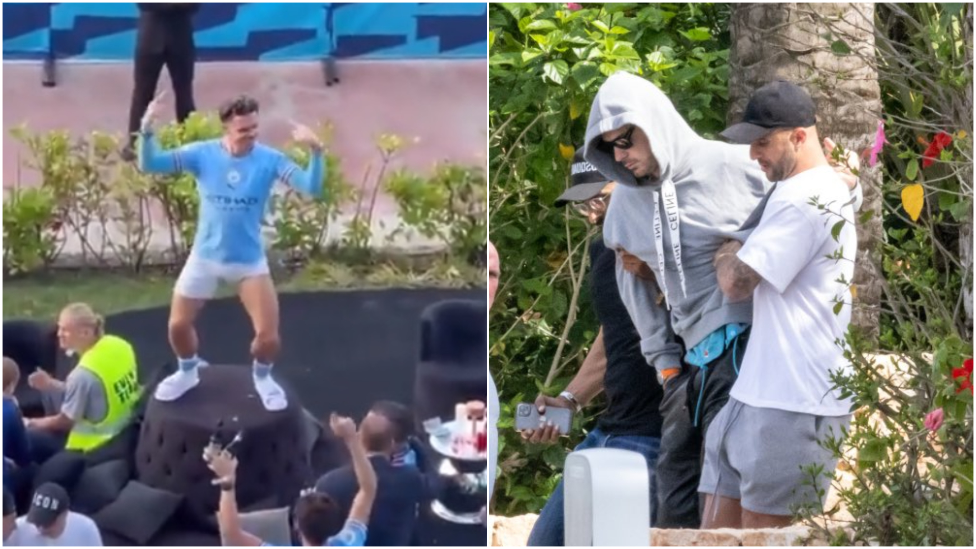 Reapareció Jack Grealish tras festejar con todo el “triplete” de Manchester City: lluvia de memes y fotos “cariñosas” con Julián Álvarez