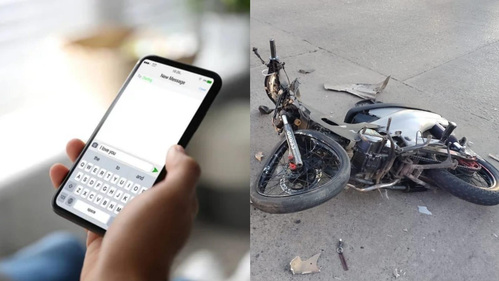 Su novio chocó con la moto y tras el accidente le mandó un mensaje que se hizo viral.