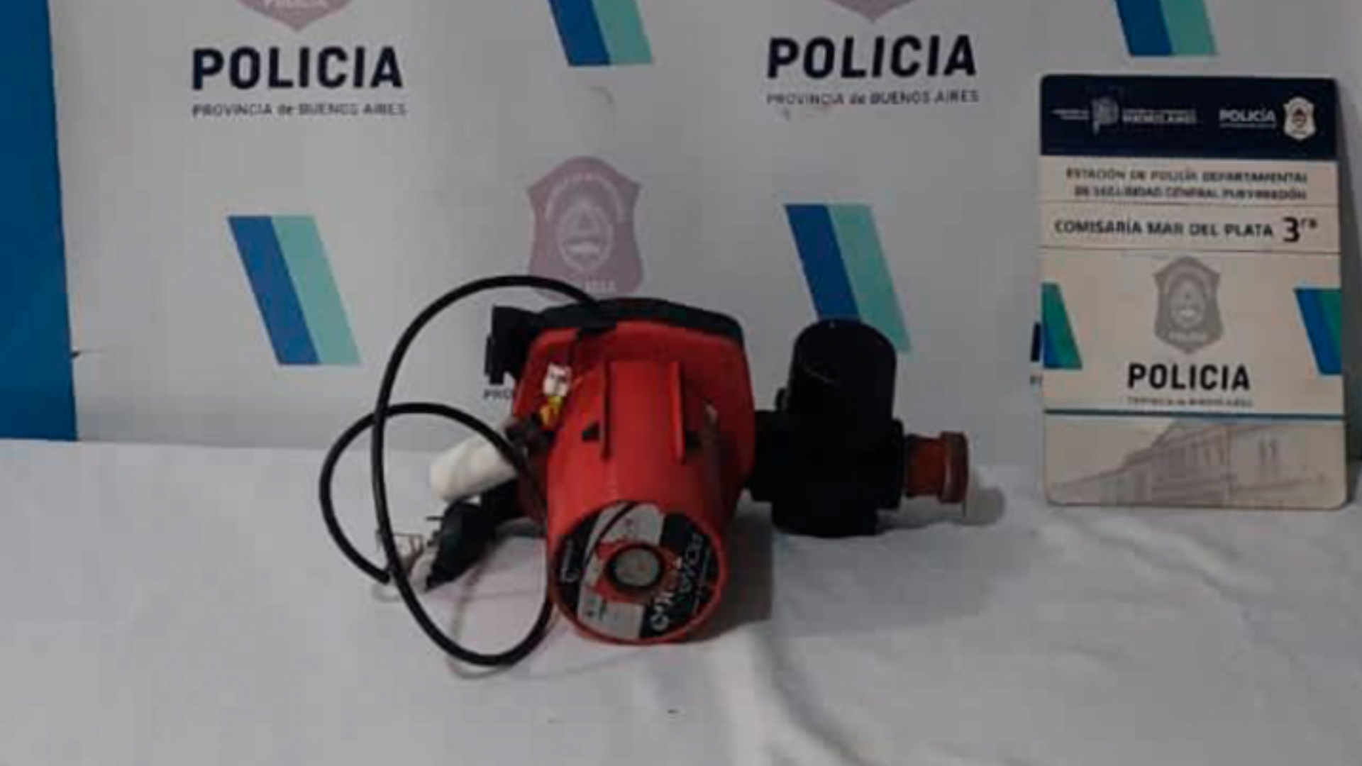 Dos detenidos por el robo de una bomba de agua (Foto El Marplatense).