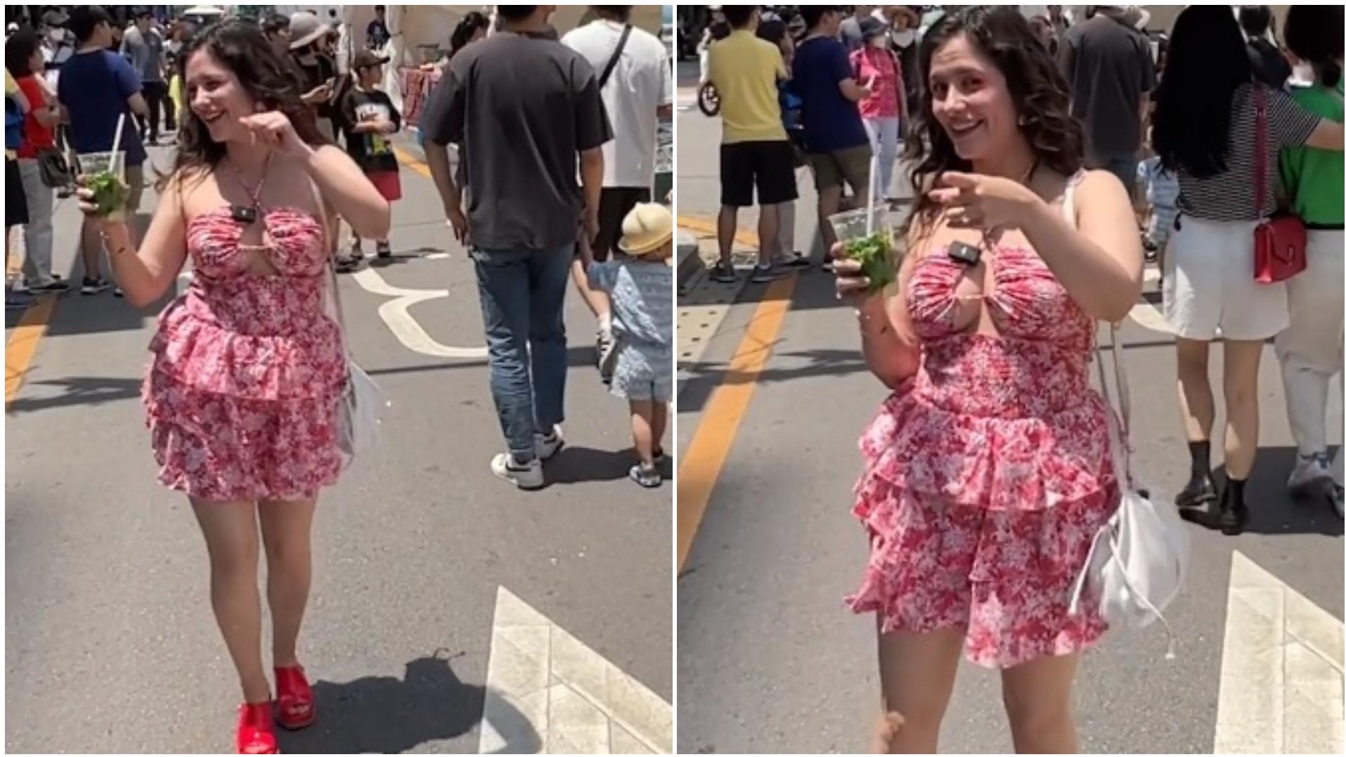 La joven argentina fue muy celebrada por su baile en las calles de Corea del Sur (TikTok/@juliju_couple).