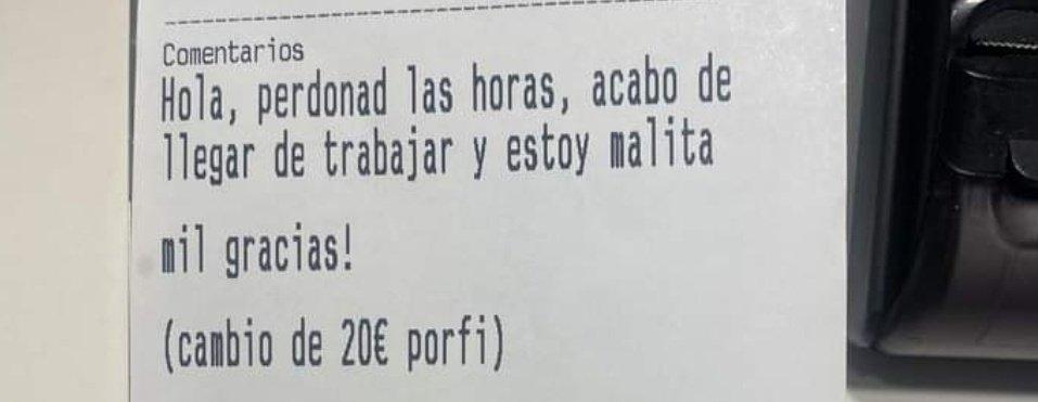 El comentario que la mujer agregó en su pedido (Twitter/@soycamarero).