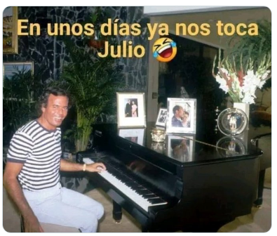 Los mejores memes por la llegada de Julio Iglesias (Twitter).