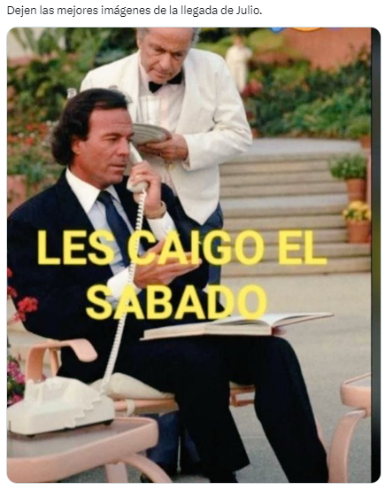 Los mejores memes por la llegada de Julio Iglesias (Twitter).