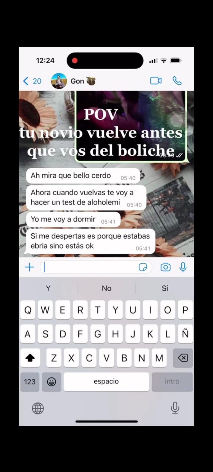 El chat que la chica compartió en redes sociales (  <a href='https://www.cronica.com.ar/tags/TikTok'>TikTok</a>/@joaquinaromeromar).