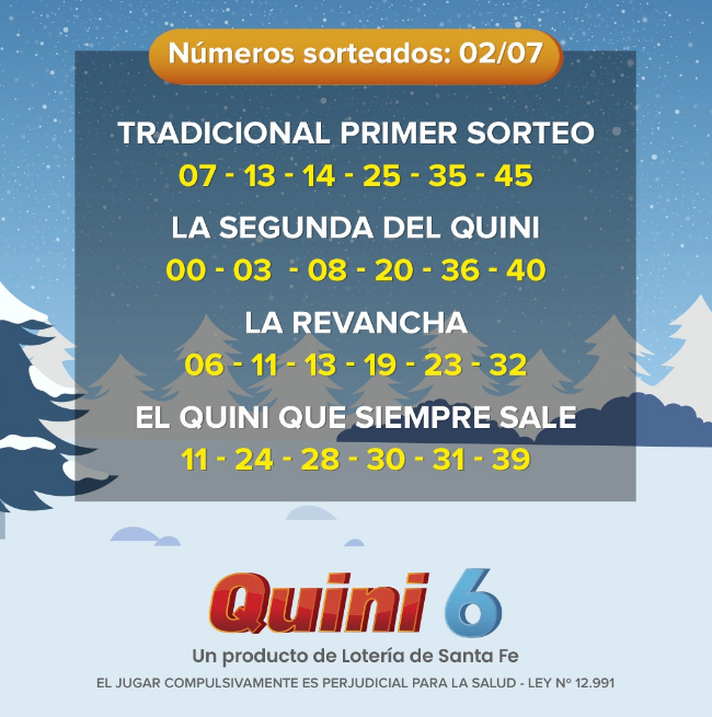 Todos los resultados del sorteo del   <a href='https://www.cronica.com.ar/tags/Quini 6'>Quini 6</a> del domingo 2 de julio (Facebook/  <a href='https://www.cronica.com.ar/tags/Quini 6'>Quini 6</a>).