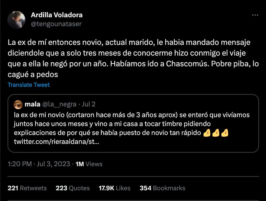 El tuit se llenó de comentarios.