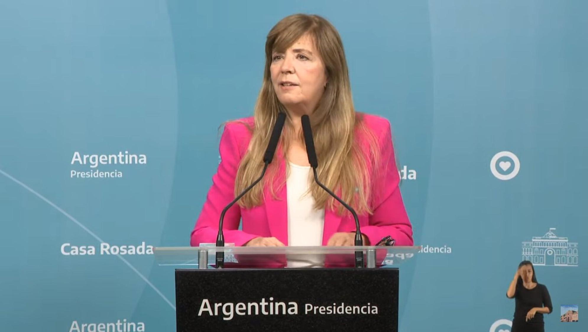 La portavoz presidencial, Gabriela Cerruti (Captura de video).