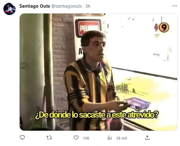 La reacción de los usuarios al ver la 'burla' del streamer hacia Peter Lanzani (Twitter).