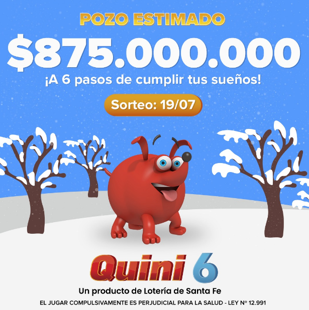 Pozo del   <a href='https://www.cronica.com.ar/tags/Quini 6'>Quini 6</a> para el próximo sorteo.