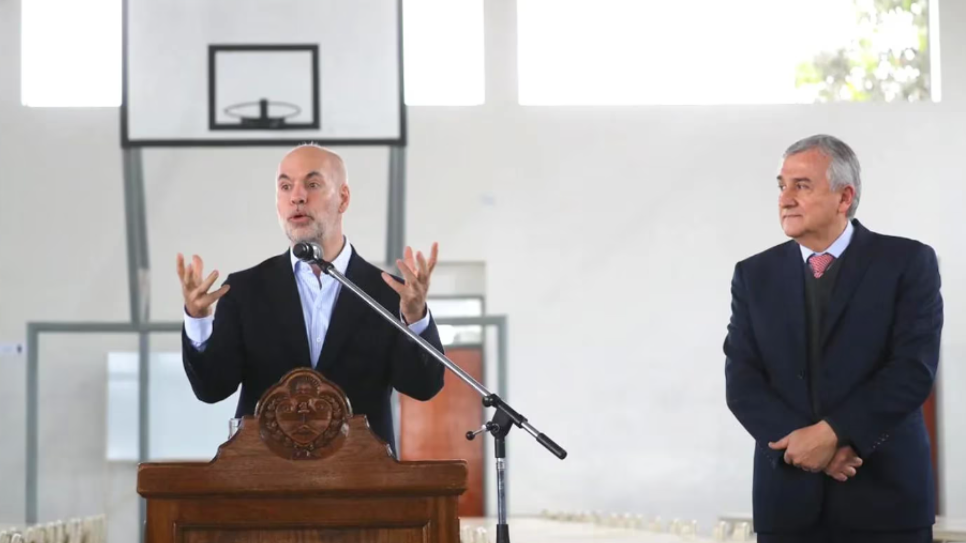 Horacio Rodríguez Larreta y Gerardo Morales en la ciudad de Perico (prensa Juntos por el Cambio).