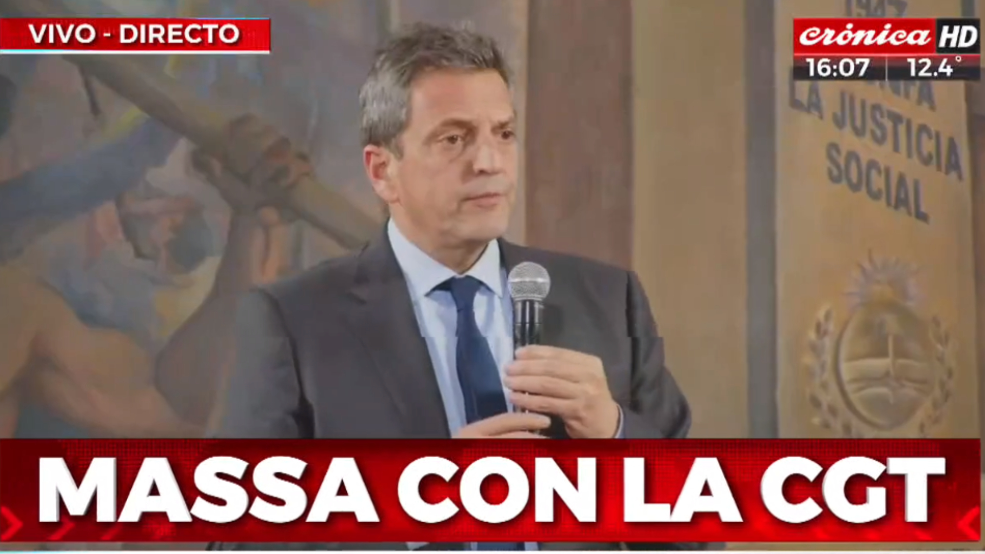 Sergio Massa con la CGT: 