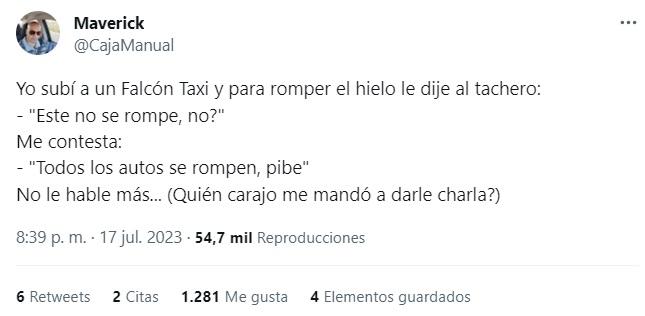 El 'chiste' del conductor del taxi dividió a los usuarios de Twitter.