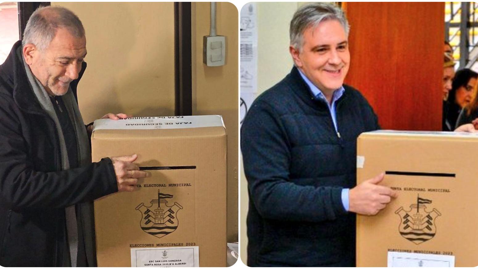 Luis Juez y Martín Llaryora votaron este domingo en las elecciones para intendente de la ciudad de Córdoba.