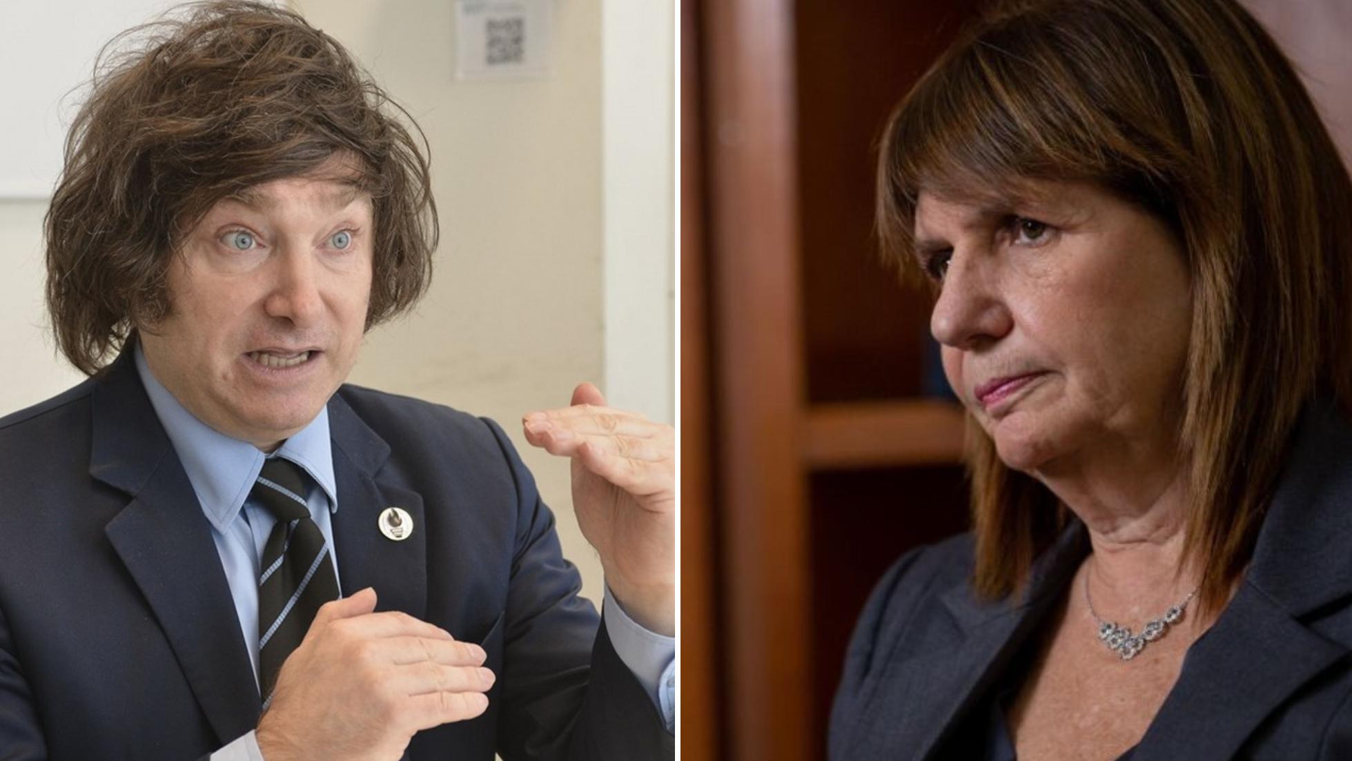 Milei cuestionó a Bullrich por sus propuestas económicas.