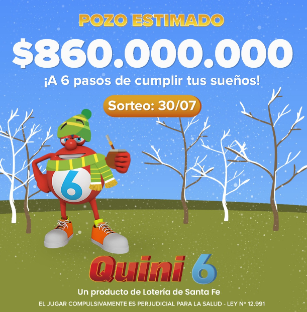 El   <a href='https://www.cronica.com.ar/tags/Quini 6'>Quini 6</a> acumula un pozo millonario de más de 800 'palos'.