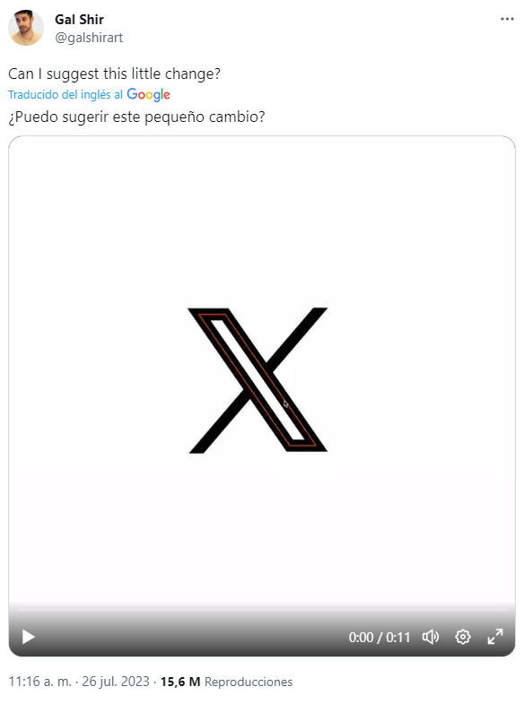 Un diseñador le hizo unos 'pequeños cambios' al logo de   <a href='https://www.cronica.com.ar/tags/Twitter'>Twitter</a> y su video causó furor (  <a href='https://www.cronica.com.ar/tags/Twitter'>Twitter</a>/@galshirart).