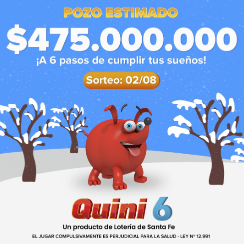 El pozo estimado para el próximo sorteo del   <a href='https://www.cronica.com.ar/tags/Quini 6'>Quini 6</a>.