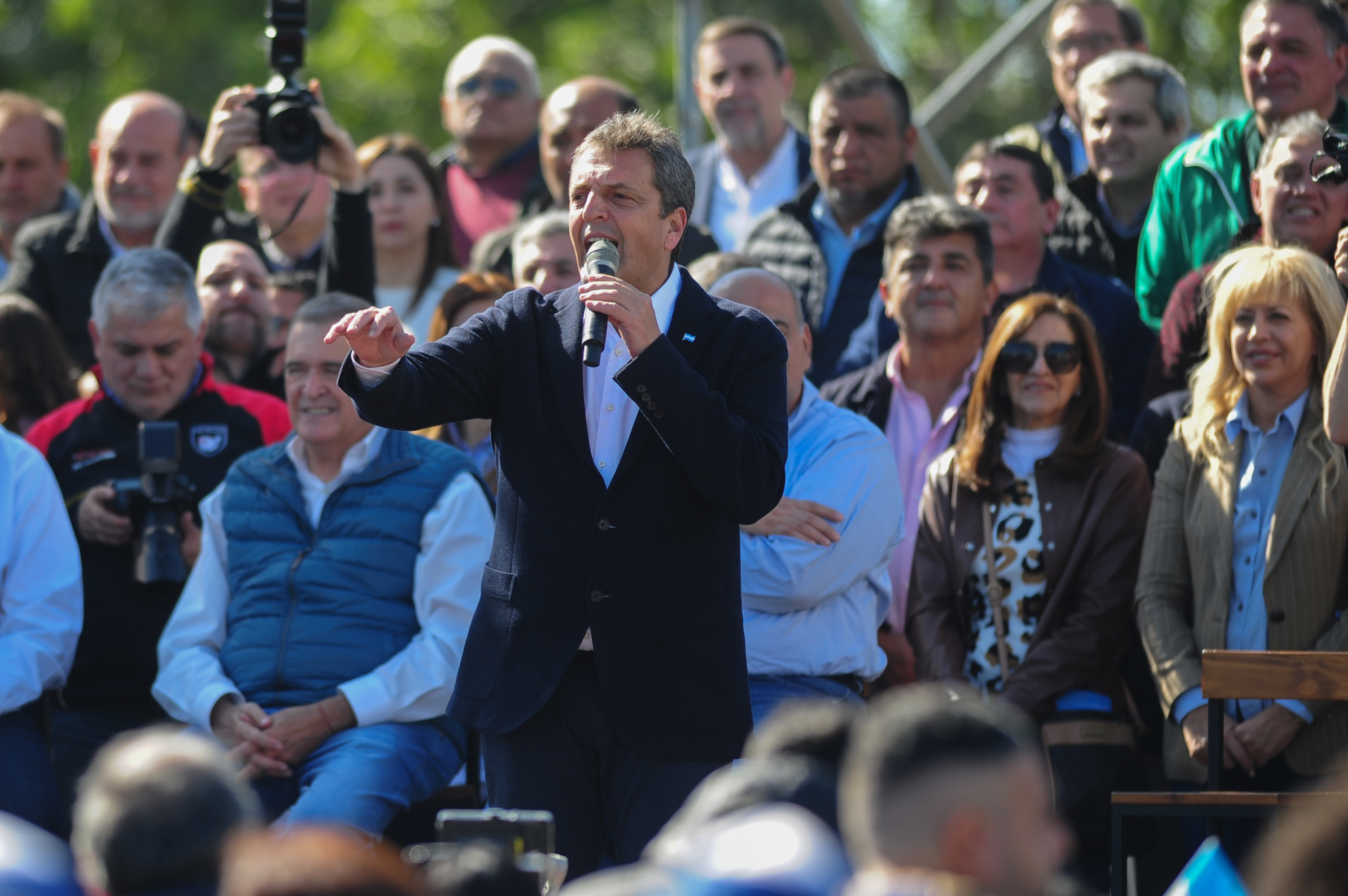 Sergio Massa estuvo el último sábado en Tucumán, donde encabezó un acto en la Banda del Río Salí (Télam).