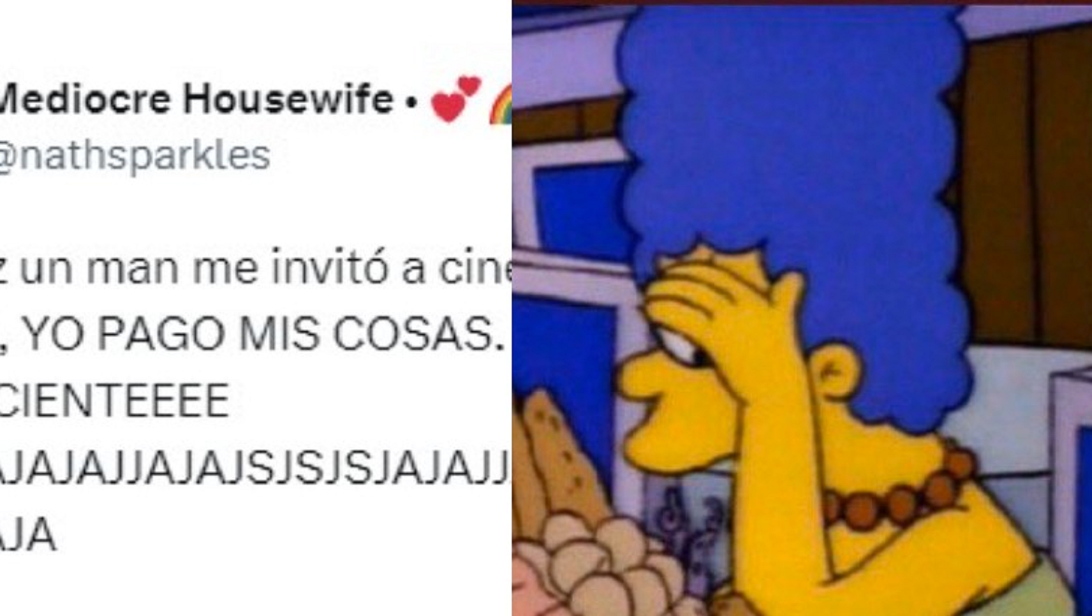 La invitaron al cine, quiso pagar su entrada y la tarjeta de crédito le dio una mala noticia (Twitter/@nathsparkles).