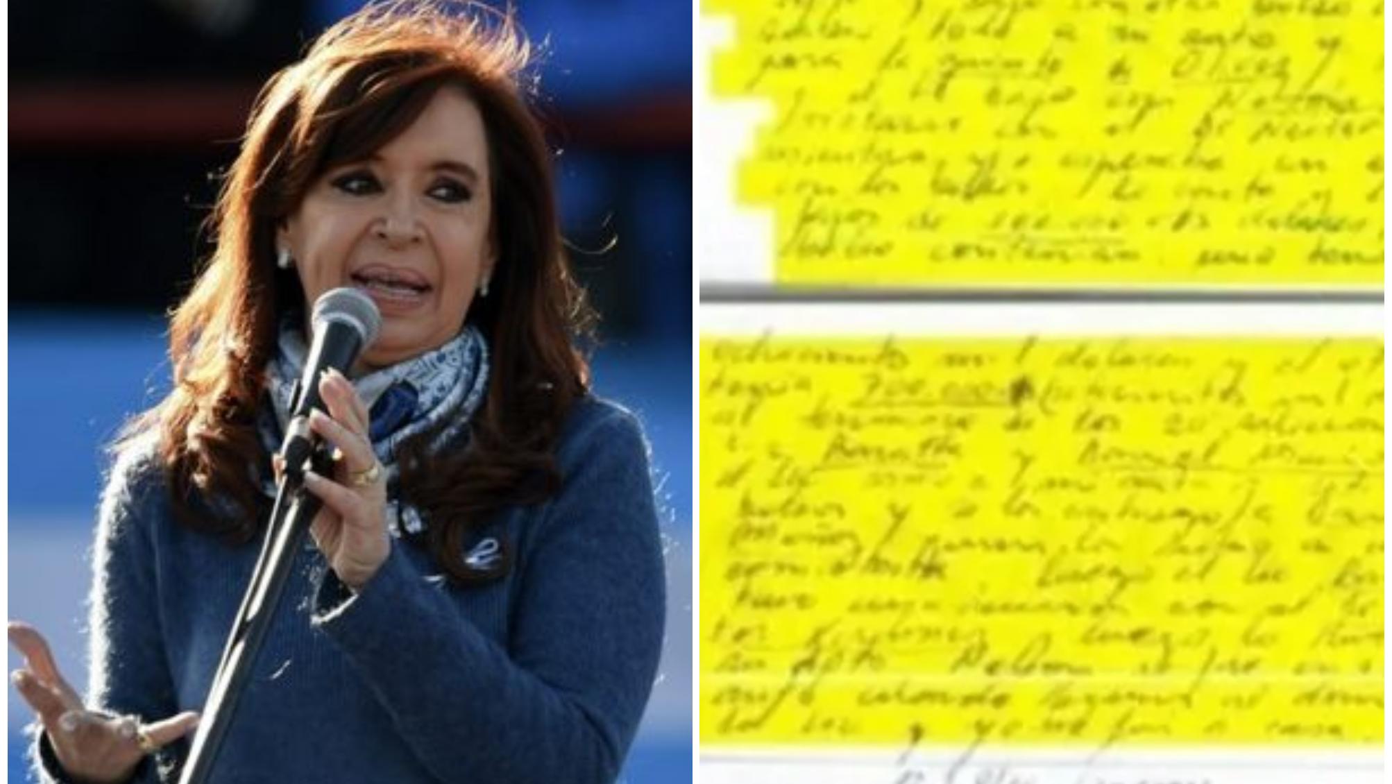 Abogados de Cristina Kirchner pidieron sumar pericia que confirma adulteración en las anotaciones por Causa Cuadernos.