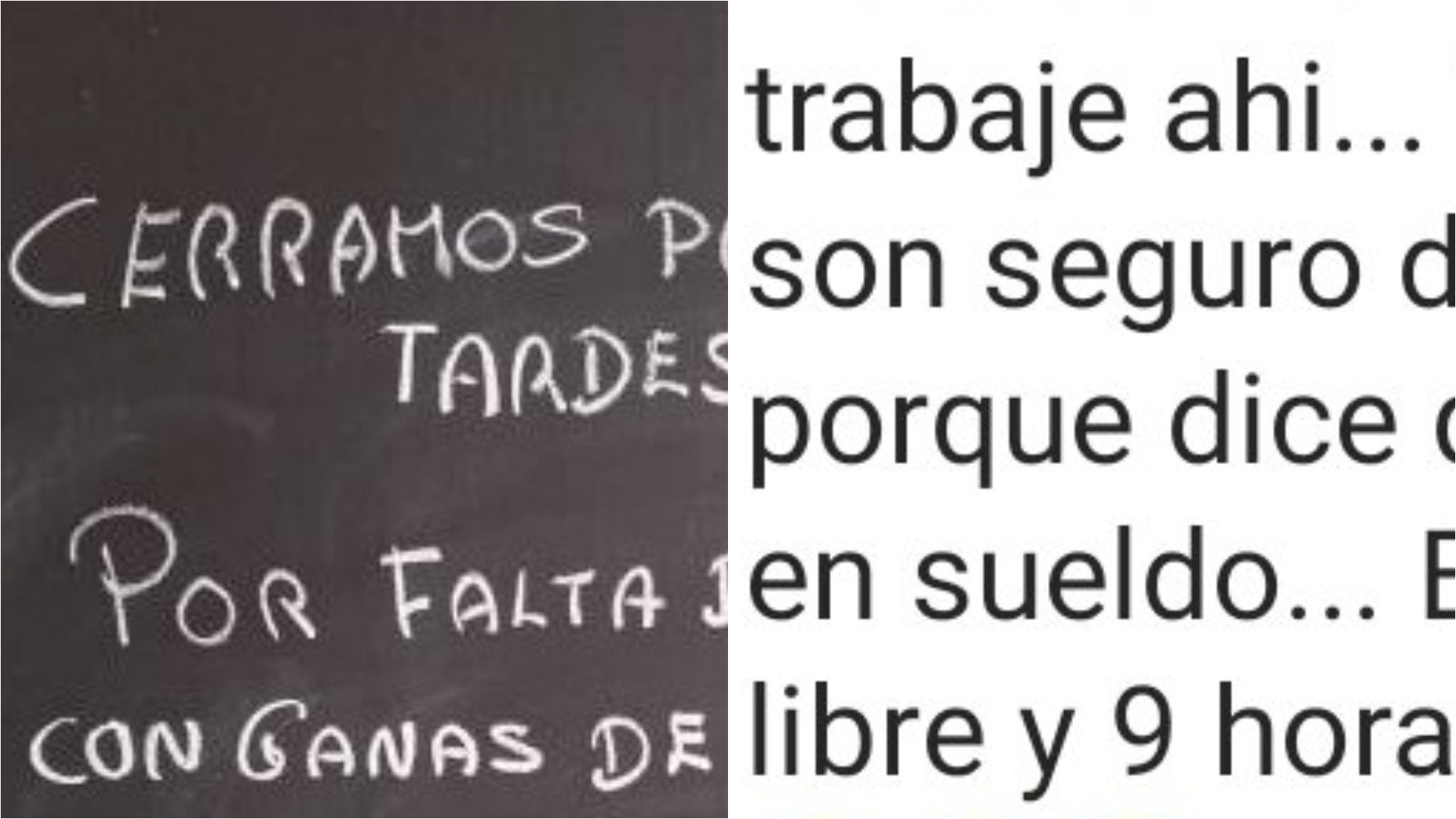 Cerró el local con un cartel reclamando “personal con ganas de trabajar” y una ex empleada lo “escrachó” por las condiciones que ofrece