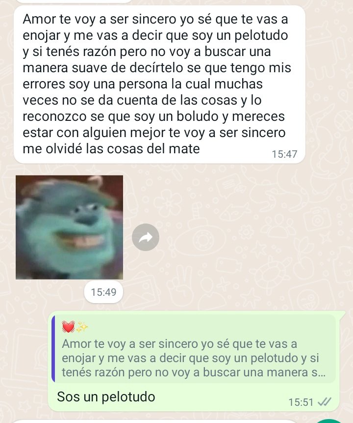 La autora del tuit mostró el chat con su novio.