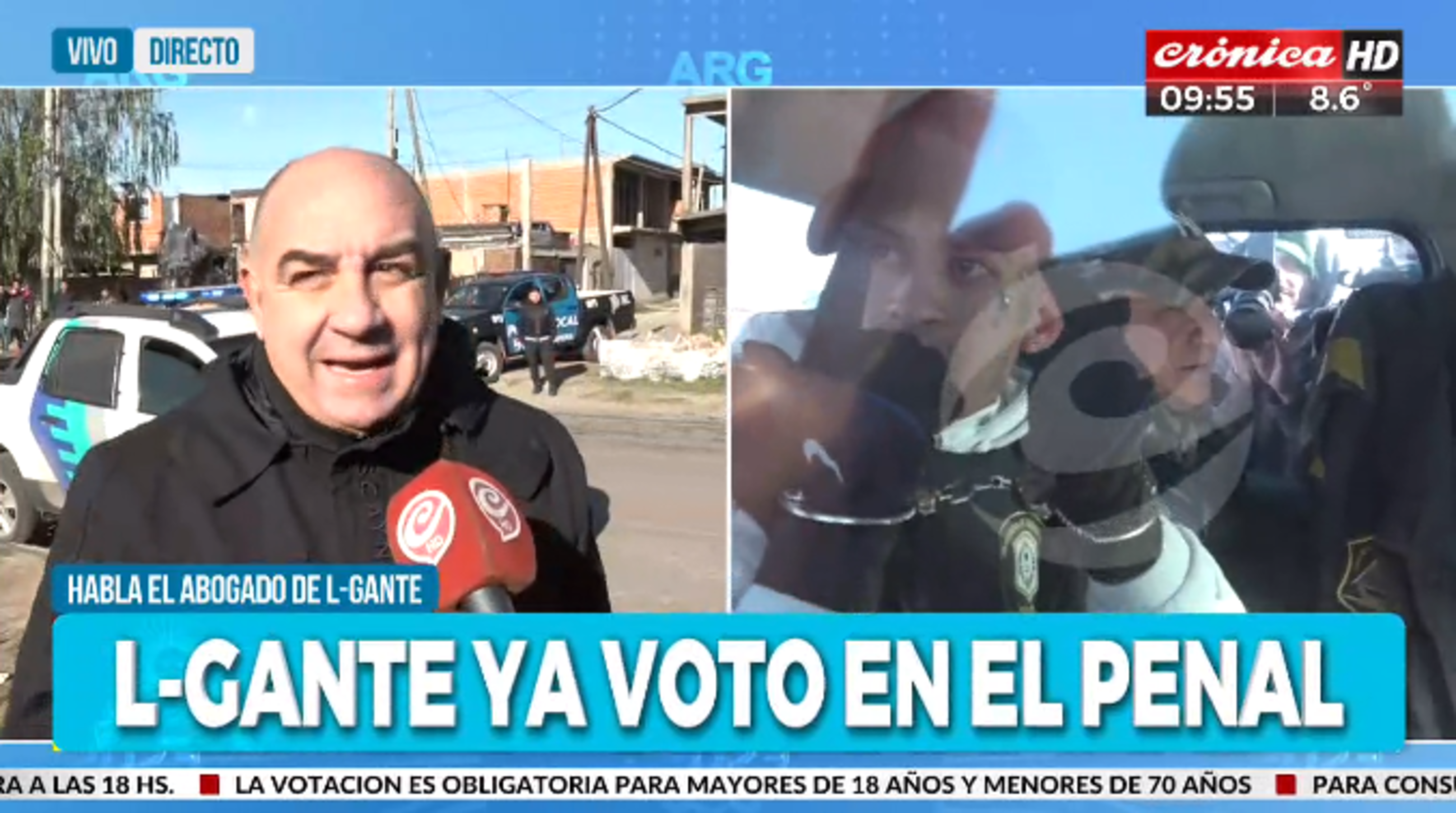 L-Gante fue trasladado para votar acompañado de su abogado.