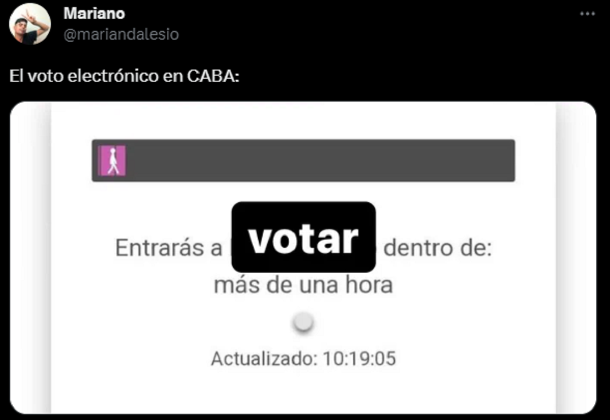 Meme en referencia a las irregularidades del sistema de voto electrónico en CABA.