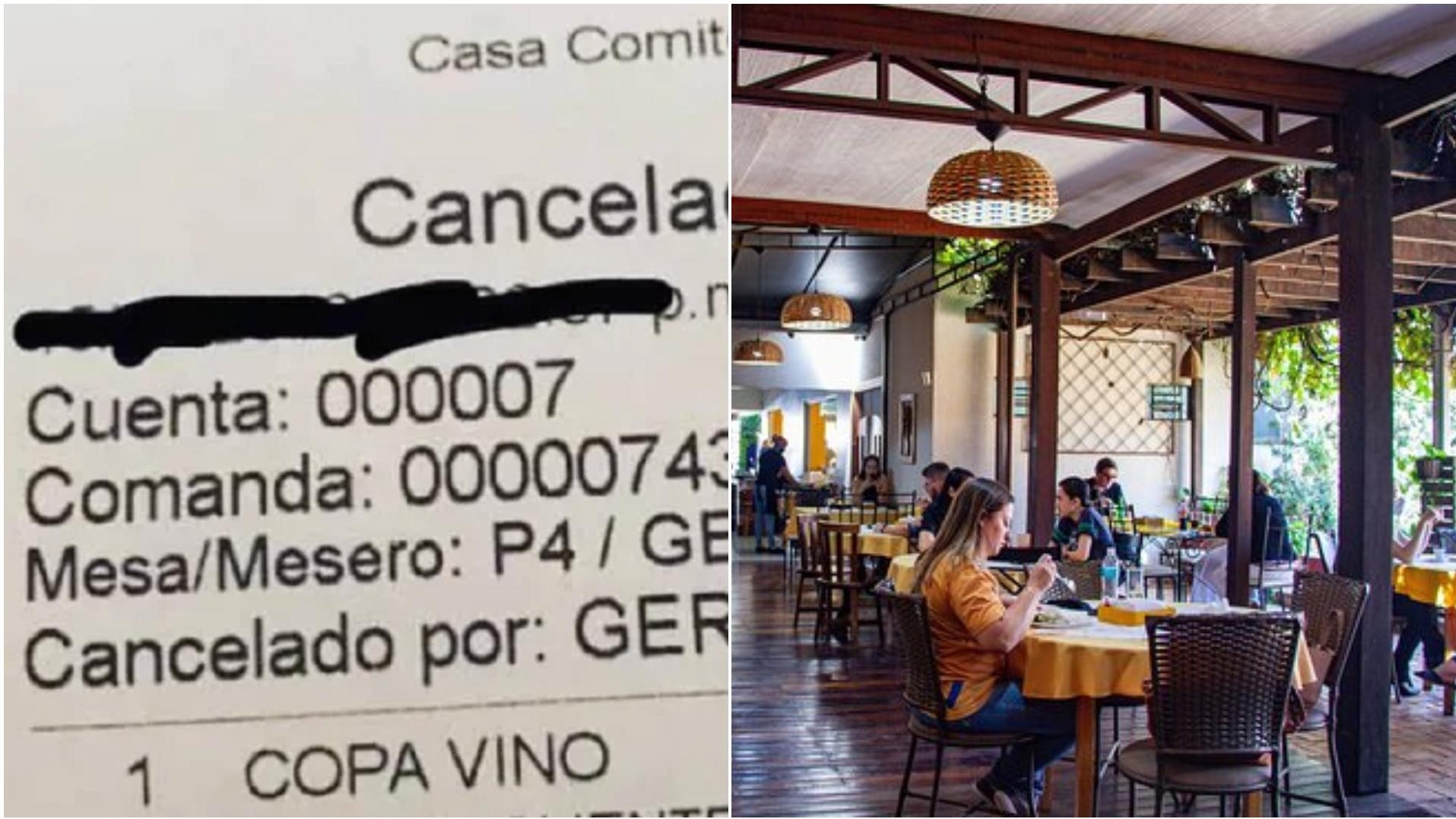 Un hombre canceló su pedido en un restaurante y el gerente le hizo una polémica dedicatoria en el ticket.