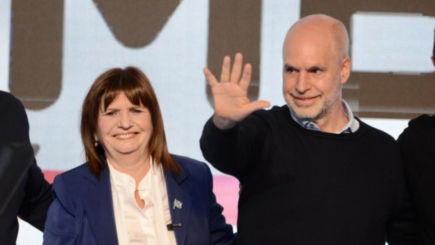 Bullrich y Larreta, en el búnker de Juntos por el Cambio (Crónica/Hernán Nersesian).