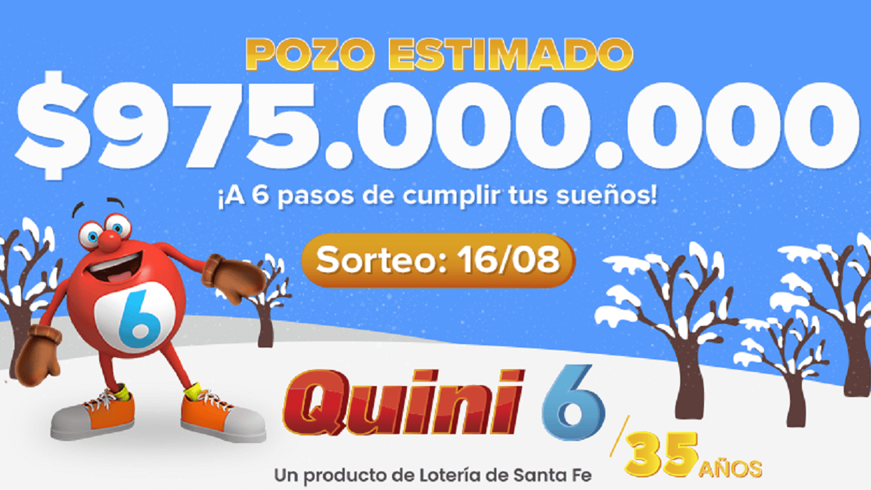 Este miércoles el Quini 6 pone en juego 975 millones de pesos.