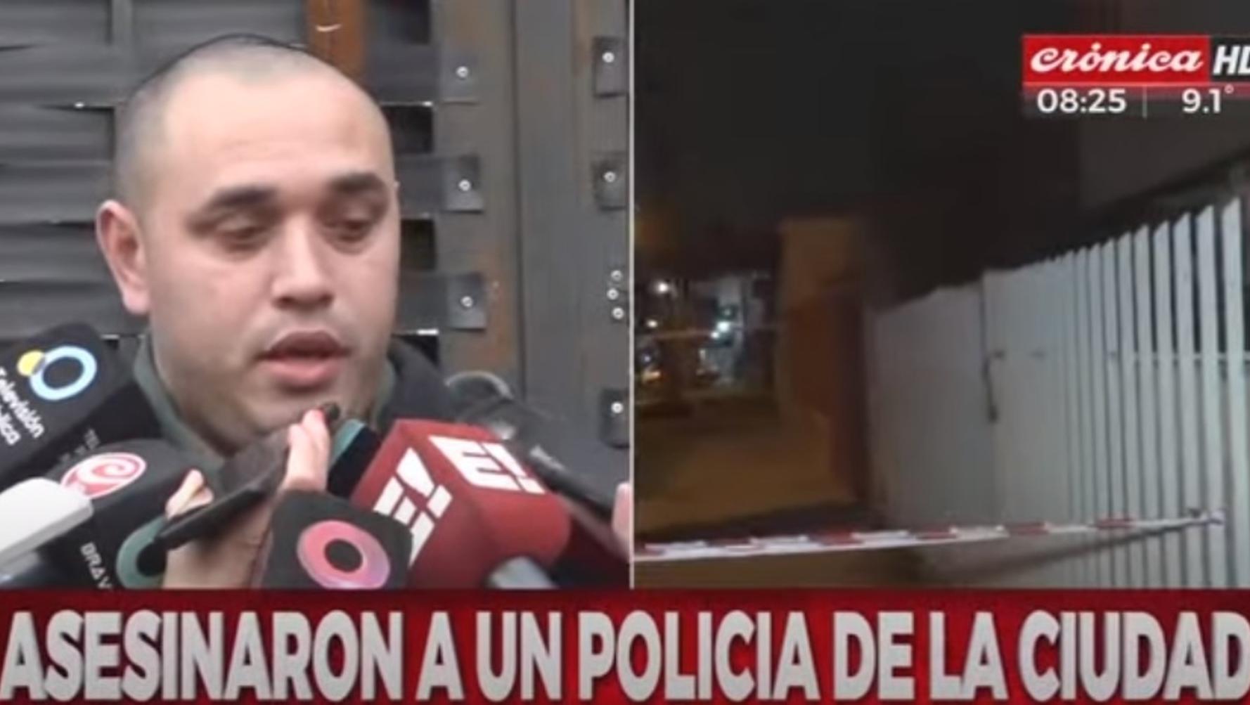 Habló un familiar del policía de la Ciudad asesinado este domingo (Captura de Crónica HD).