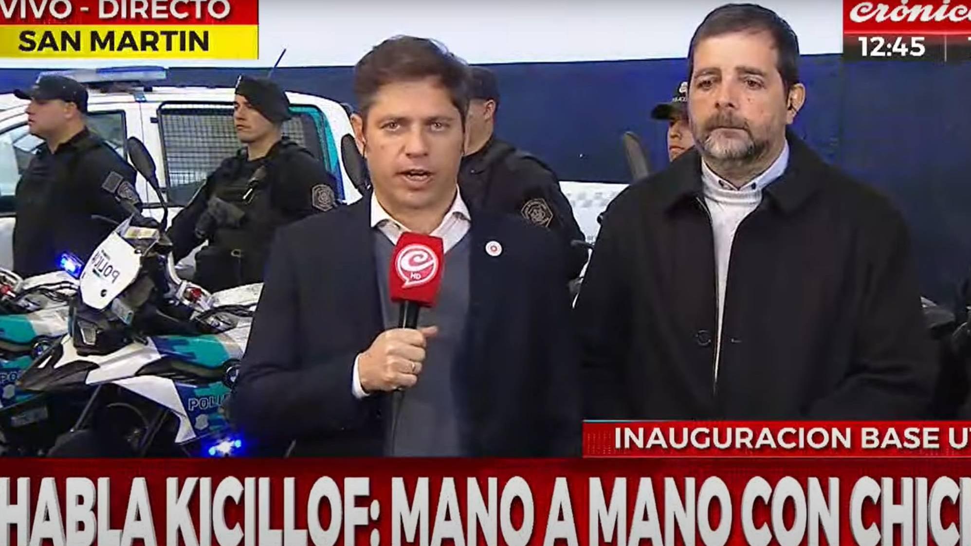 Axel Kicillof, gobernador de la provincia de Buenos Aires, en un mano a mano con Crónica HD (Captura de pantalla).