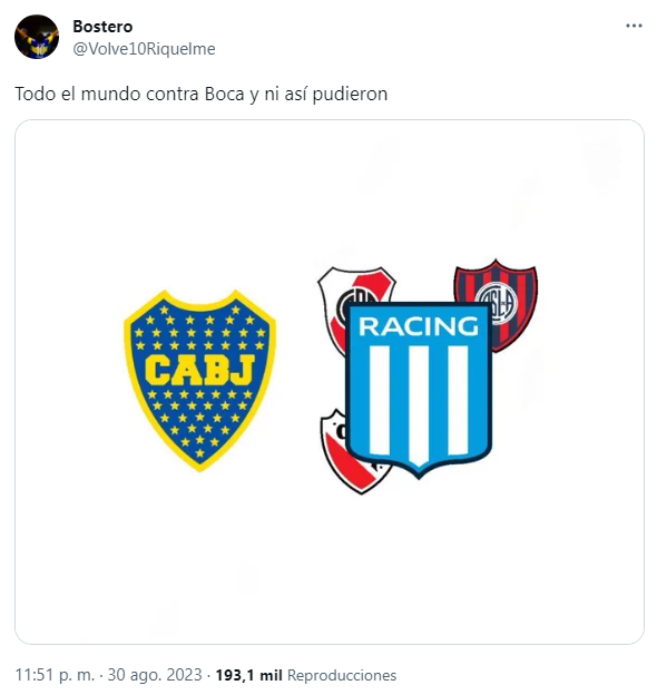 Los mejores memes tras la victoria de Boca ante Racing en los cuartos de final de la Copa Libertadores (Twitter).