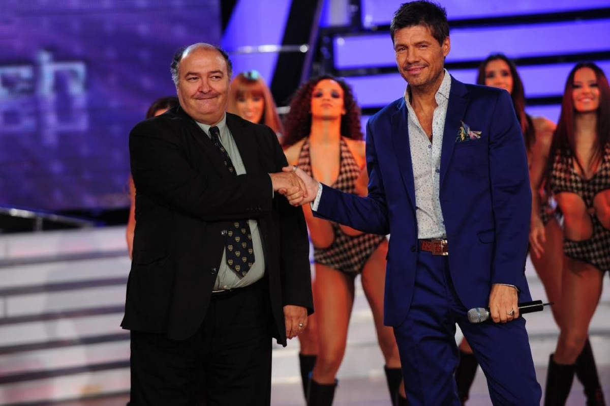 Larry de Clay en 'Showmatch', junto a Marcelo Tinelli.