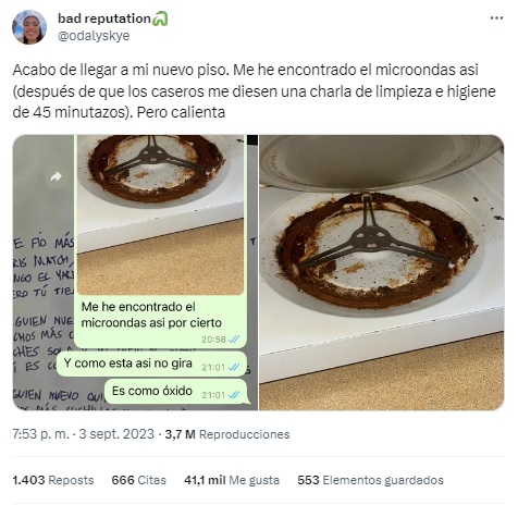 Las fotos del microondas fueron muy comentadas.