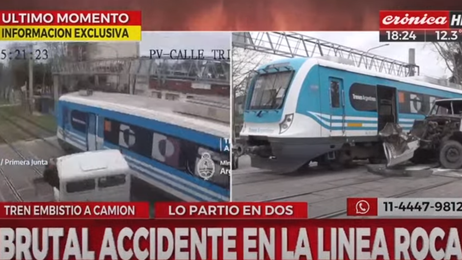 Impactante choque de tren a camionero imprudente que casi causa una tragedia.