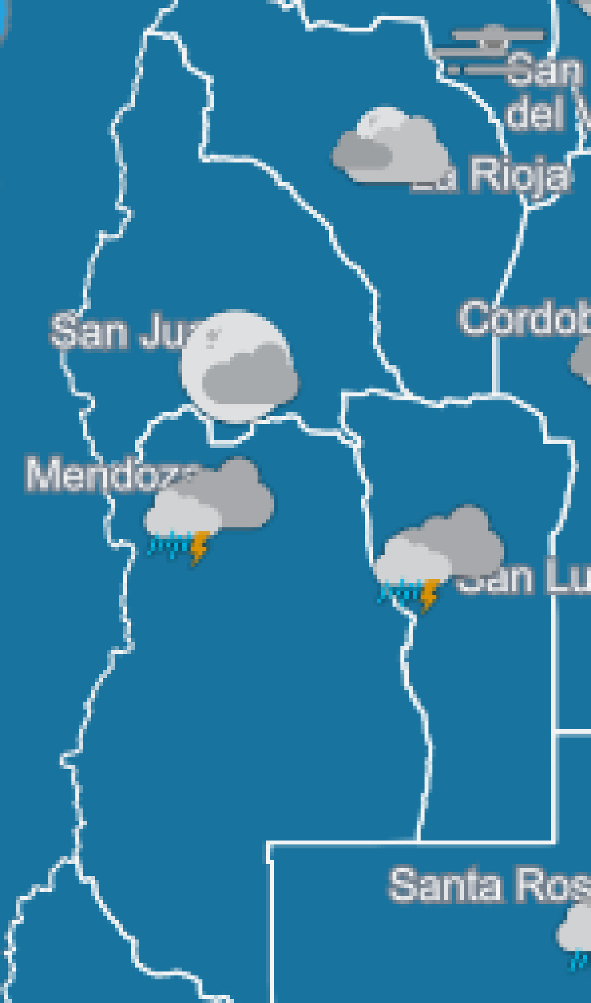 El clima para la región cuyana.